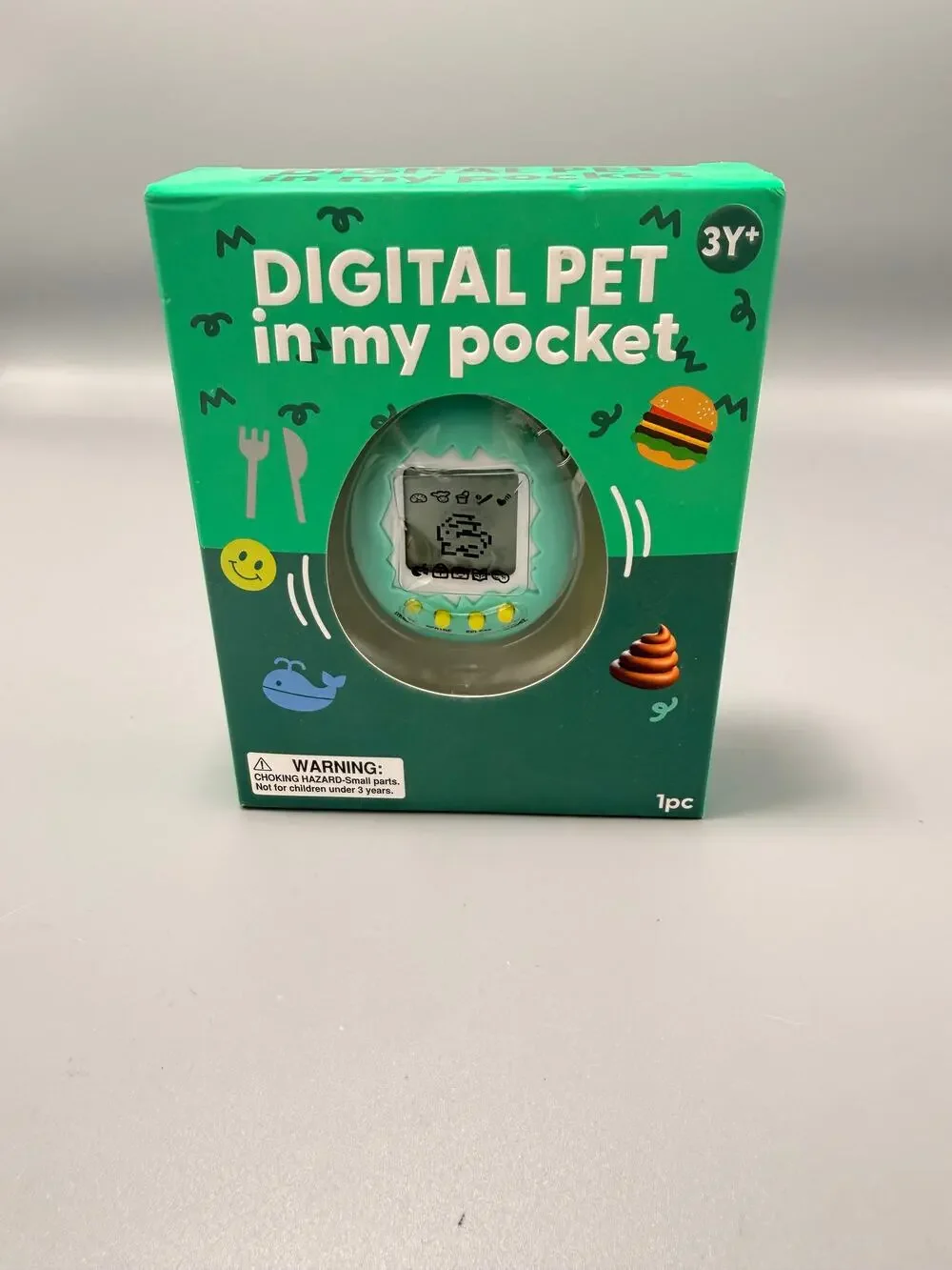 Digital Pet in My Pocket Virtual Electronic Pet Toy Interactive Mini Game Green